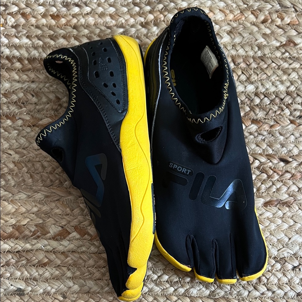 Fila Black and Yellow Athletic Shoes - Picture 3 of 5